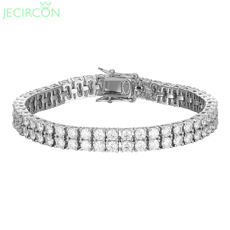 JECIRCON 0.1ct VVS1 Moissanite Double-row Diamond Couple Bracelet 925 Sterling Silver Luxury Full Diamond Hand Jewelry 2023 New
JECIRCON 0.1ct VVS1 Moissanite Double-row Diamond Couple Bracelet 925 Sterling Silver Luxury Full Diamond Hand Jewelry 2023 New