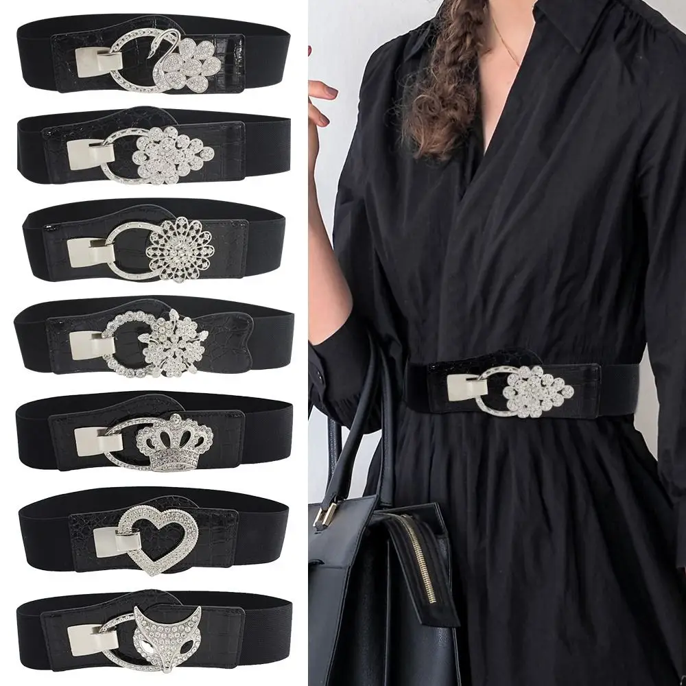 Fashion Stretch Casual All-match Cinch Waist Belt Crystal Buckle Waistband Ladies Dress Cummerbund Wild Skirt Bands
Fashion Stretch Casual All-match Cinch Waist Belt Crystal Buckle Waistband Ladies Dress Cummerbund Wild Skirt Bands