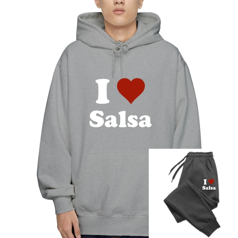 

I Love Salsa Dance Birthday Funny Unisex Graphic Fashion New Cotton Drawstring Outerwear O-Neck Harajuku Short