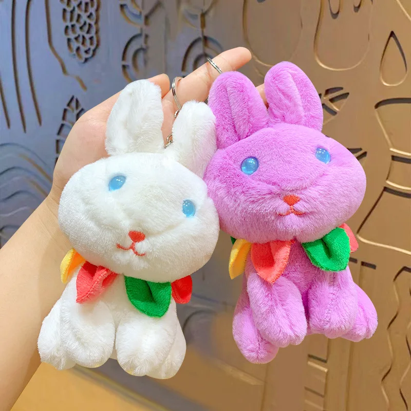 

new Cute Exquisite Creative Petal rabbit pendant lifelike bunny fashione Keychain soft funny sweet decorate birthday gift