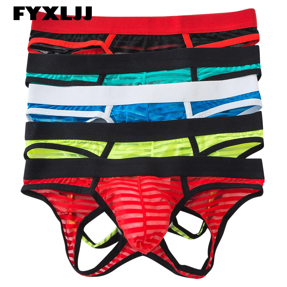 

FYXLJJ 1/5pcs Men Sexy Low Rise Briefs Transparent Open Butt Knickers Soft Breathable Hollow Back Brief Panties Gays Underpants