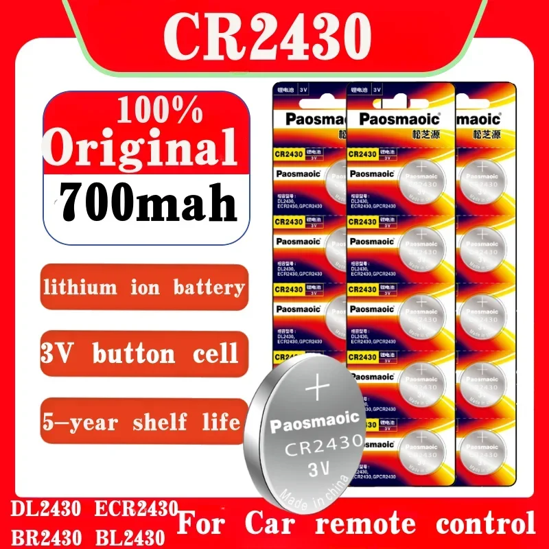 cr2430 battery CR 2430 DL2430 BL2430 3V Lithium-ion button cell For Watch Toy Calculator Car Key Remote Control coin cell
cr2430 battery CR 2430 DL2430 BL2430 3V Lithium-ion button cell For Watch Toy Calculator Car Key Remote Control coin cell