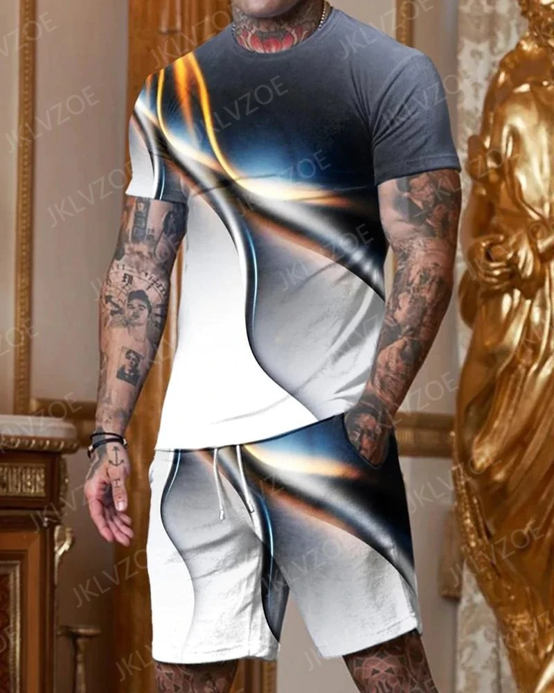 Summer Men's T Shirt Set Sportswear 3D Printed Daily Casual Streetwear Trend Fashion Clothing Oversized Short Sleeve Tracksuit
Summer Men's T Shirt Set Sportswear 3D Printed Daily Casual Streetwear Trend Fashion Clothing Oversized Short Sleeve Tracksuit