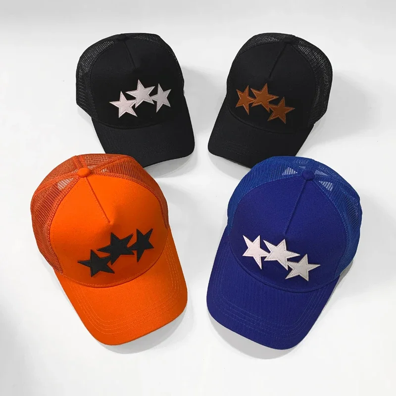 

2024 New Arrived Top Quality 1:1 Trendy Brands Leather Star Logo Splicing Baseball Cap for Men Women Hip Hop Sun Hat