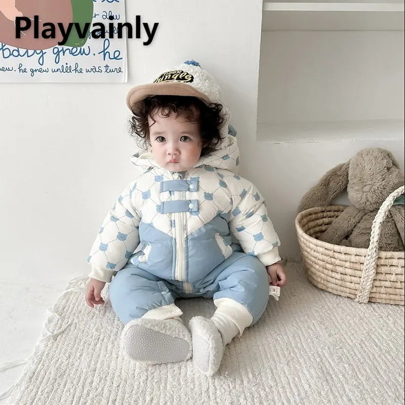 Winter Baby Girls Boys Fleece Romper Cute Bear Head Khaki Blue Thicken Hooded Jumpsuit Coat Outgoing Warm Clothes E2205314
Winter Baby Girls Boys Fleece Romper Cute Bear Head Khaki Blue Thicken Hooded Jumpsuit Coat Outgoing Warm Clothes E2205314