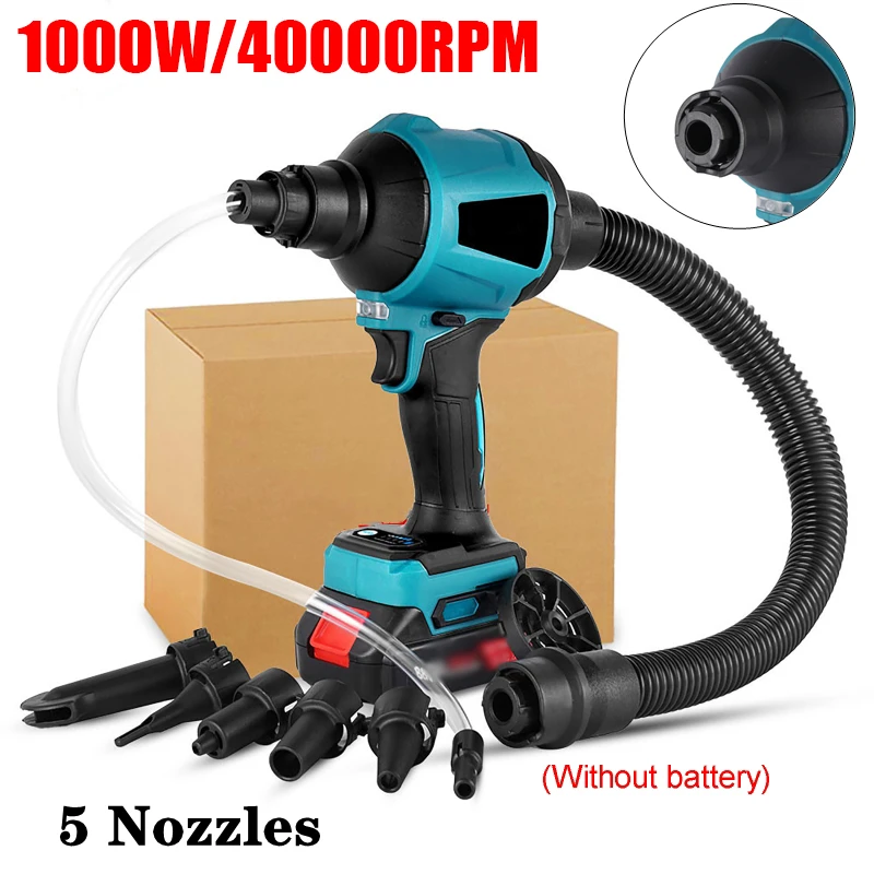 1000W 40000RPM Household Cordless Dust Blower Inflator Vacuum Function Multifunction Rechargeable Blower For Makita 18V Battery
1000W 40000RPM Household Cordless Dust Blower Inflator Vacuum Function Multifunction Rechargeable Blower For Makita 18V Battery