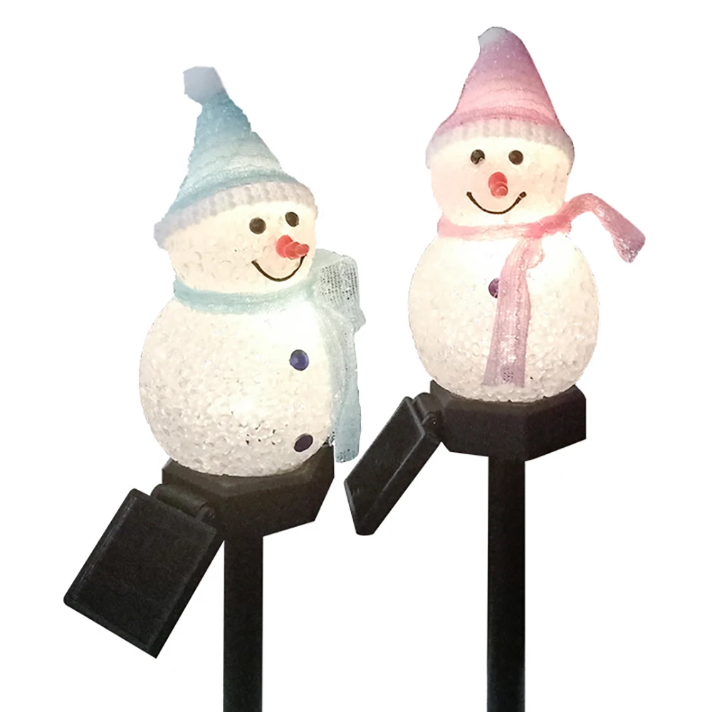 

Outdoor Snowman Christmas Decoration 2 Pack Solar Lights for Path Lawn Garden Courtyard Landscape Christmas Decoration