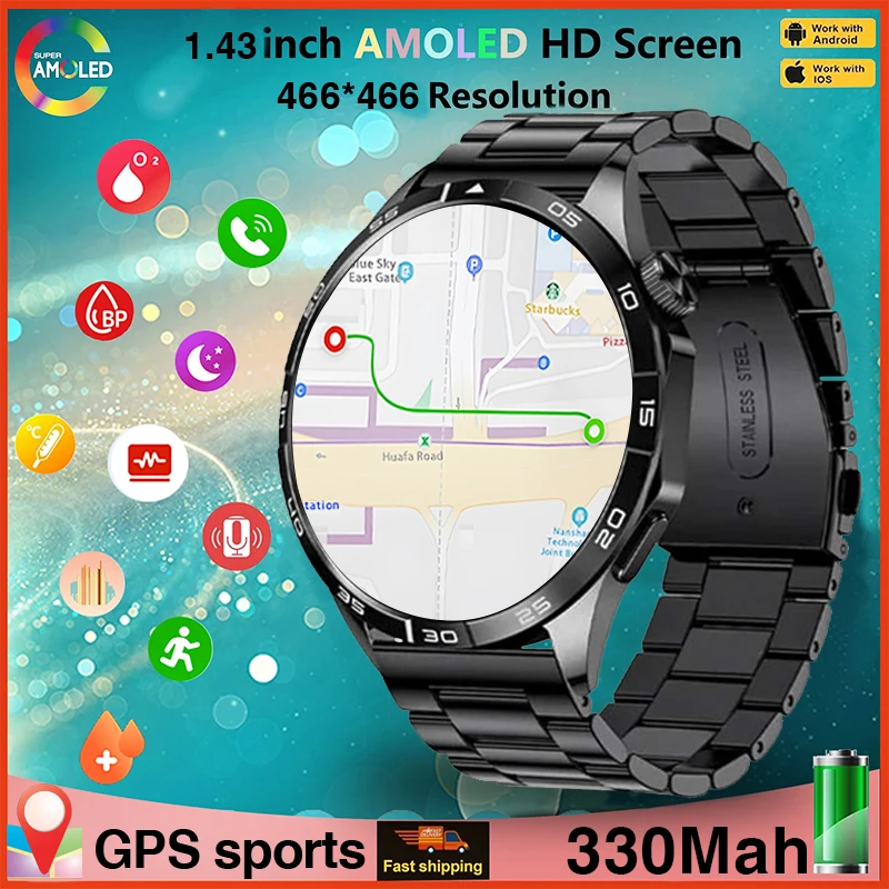 

New Original for Huawei GT4 Pro Smartwatch GPS Men 1.43 Inch 466*466 HD Screen NFC Bluetooth Call Heart Rate Sports Smart Watch