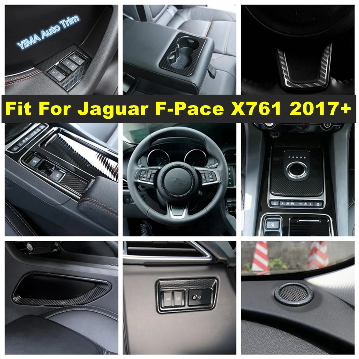 Electrical Handbrake / Steering Wheel Ring Cover Trim Fit For Jaguar F-Pace X761 2017 - 2022 Carbon Fiber Interior Accessories
Electrical Handbrake / Steering Wheel Ring Cover Trim Fit For Jaguar F-Pace X761 2017 - 2022 Carbon Fiber Interior Accessories