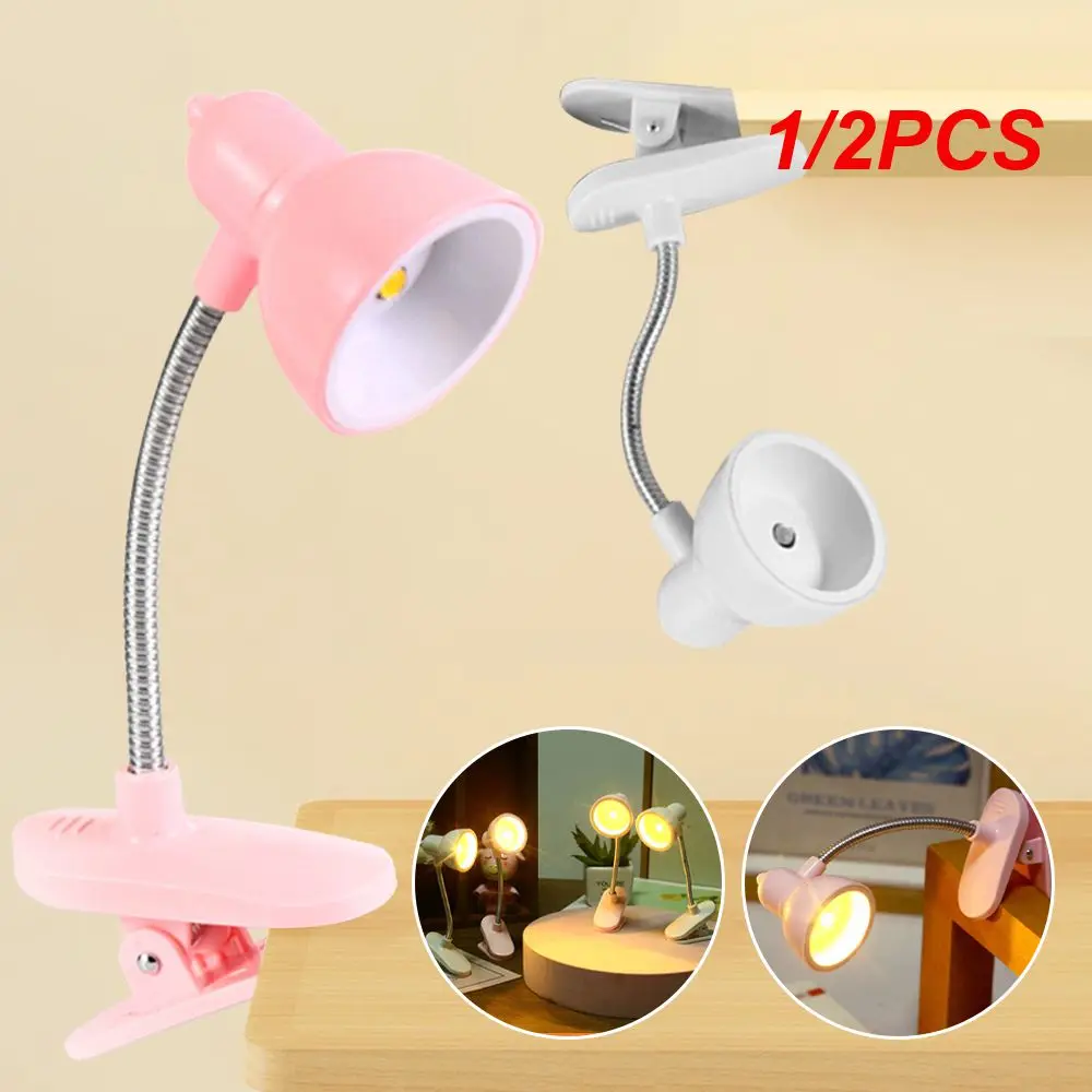 

1/2PCS Mini Book Light LED Clamp Reading Lamp Night Lights Books To Read Bedside Table For Bedroom Study Clip Design Home Child