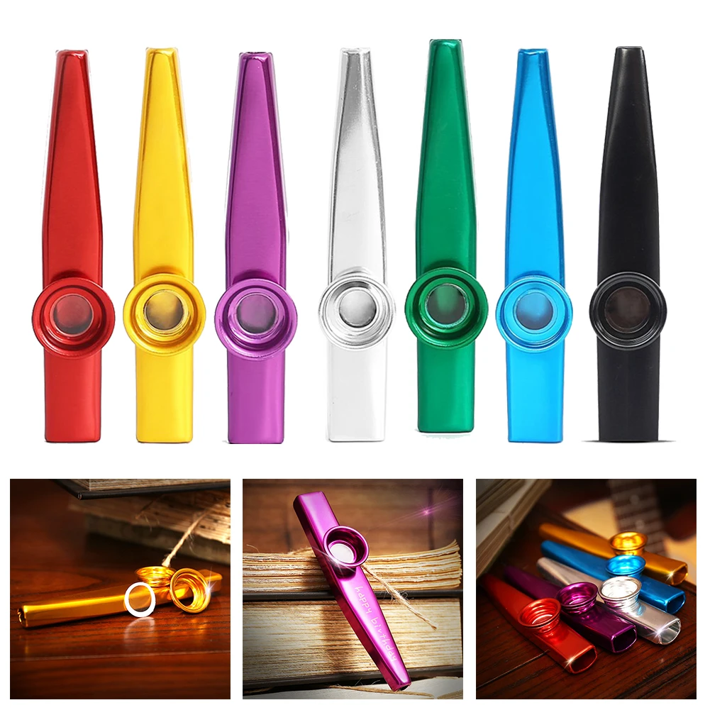 

1pc Metal Kazoo Harmonica Mouth Flute Kids Party Gift Musical Instrument Professional Performce Diaphragm Guitar Ukulele Lovers
