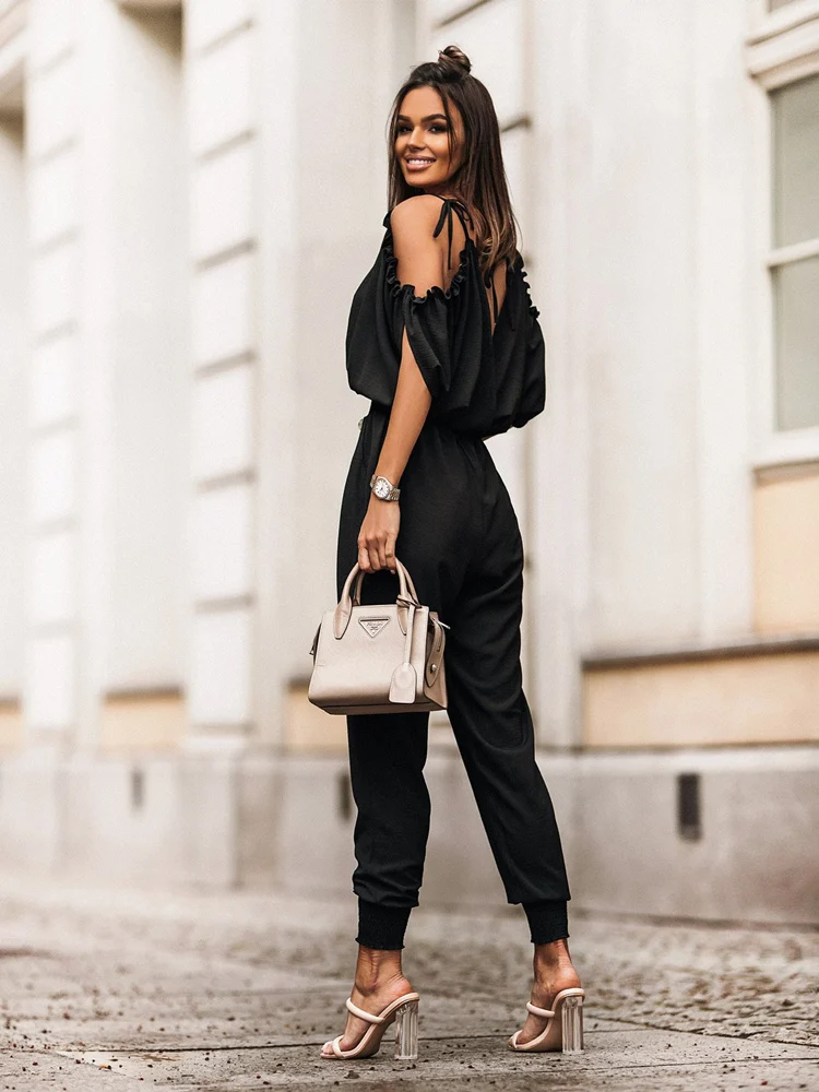 2022 Summer Women Fashion Overalls Female Y2K Off Shoulder V Neck Elastic High Waist Skinny Pants Romper Elegant Jumpsuit
2022 Summer Women Fashion Overalls Female Y2K Off Shoulder V Neck Elastic High Waist Skinny Pants Romper Elegant Jumpsuit