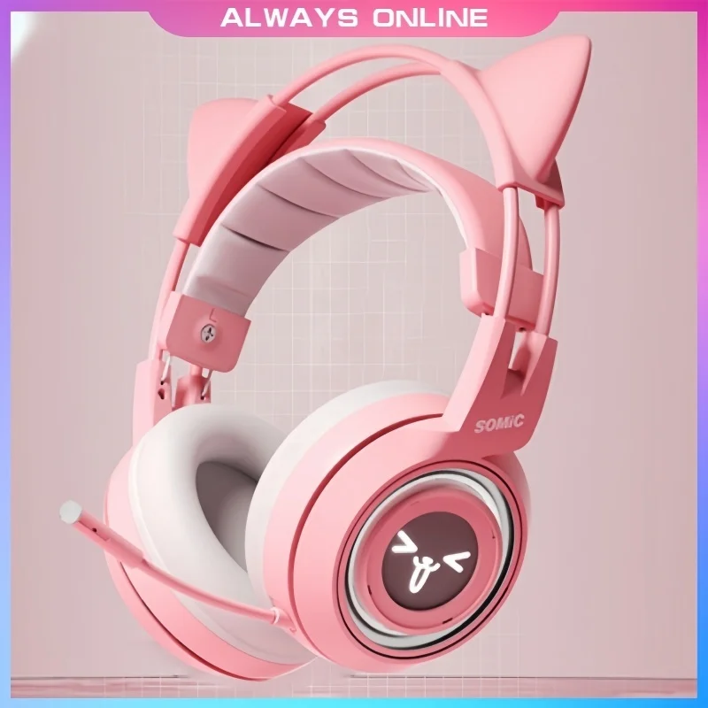 Somic G951 Gamer Headphone Wired Headset Noise Reduction Headsets With Microphone Cat Ears Low Delay Gaming Eardphone Gifts Gir
Somic G951 Gamer Headphone Wired Headset Noise Reduction Headsets With Microphone Cat Ears Low Delay Gaming Eardphone Gifts Gir