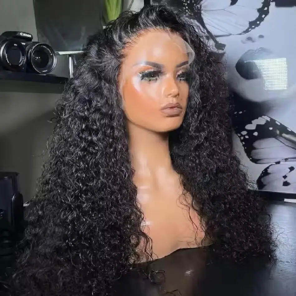 

360 HD Full Lace Human Hair Wigs Kinky Curly Brazilian Lace Frontal Wigs Jerry Curly For Women Virgin Human Hair Natural Color