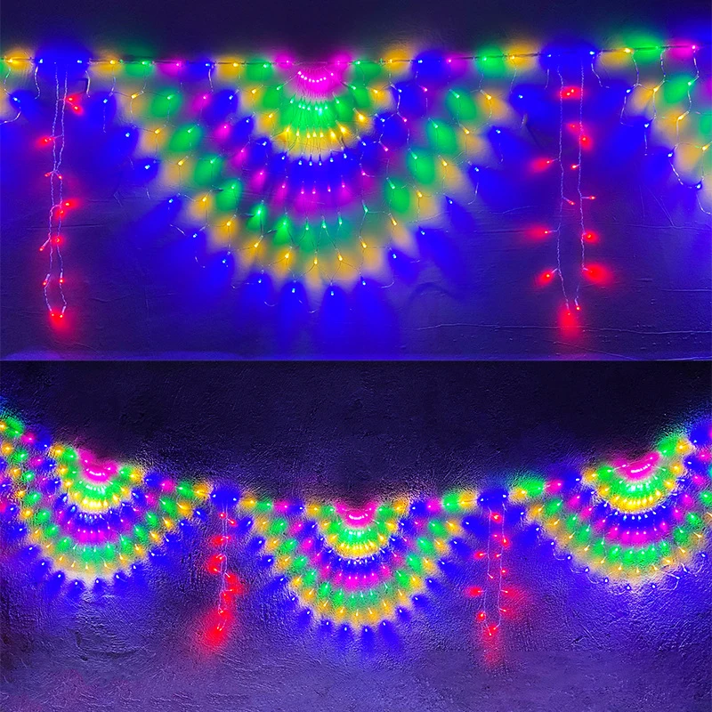 

3M 300LED 3pcs Peacock String Lights 220v/110v Outdoor Mesh Net Led Fairy Lights Christma Wedding New Year Decor Garland Lights