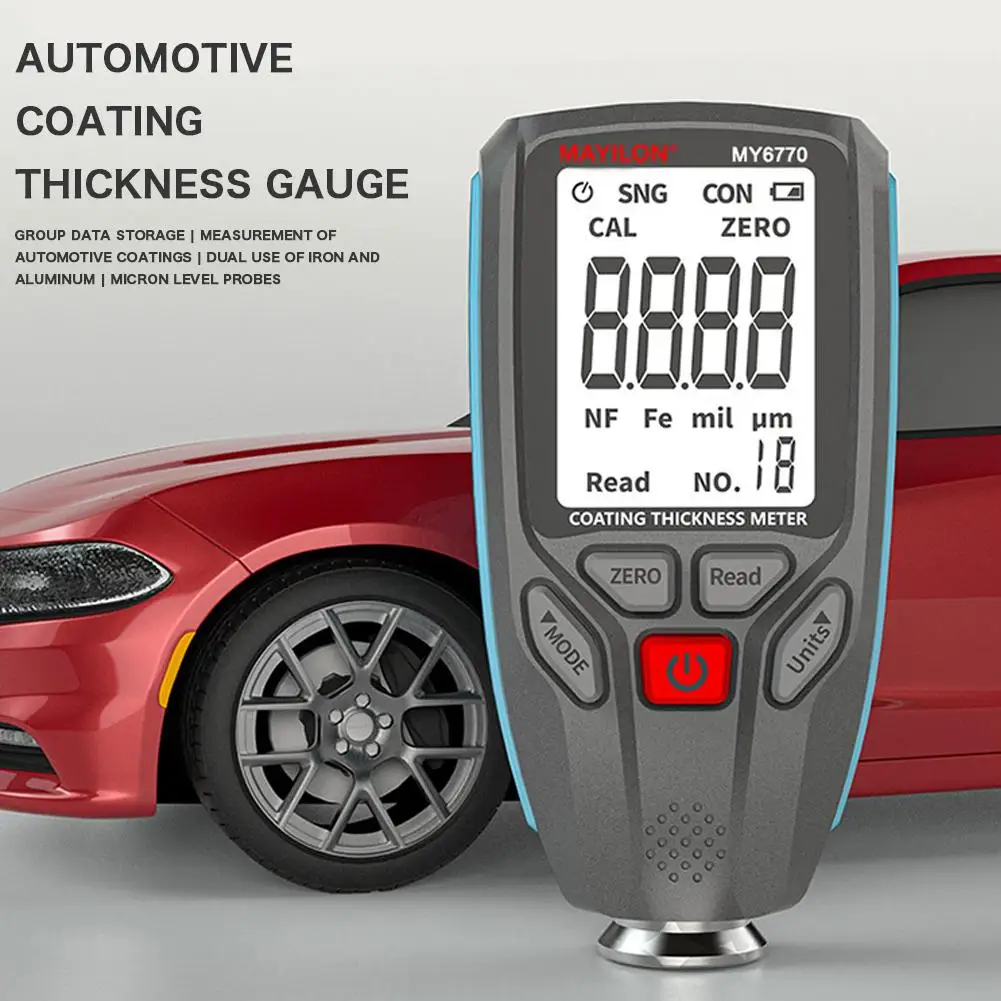 

Coating Thickness Gauge Car Paint Film Thickness Tester Measuring Meter FE NFE For Automotive Metal Ceramic 0-1300um J9U3