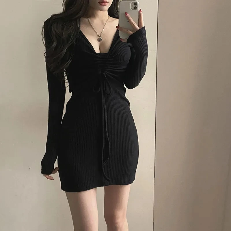 Shirring Women's Dress 2023 Spring Evening Mini Dress Sexy Club Wear Tunic Frocks Slim Bodycon Long Sleeve Party One Piece Korea
Shirring Women's Dress 2023 Spring Evening Mini Dress Sexy Club Wear Tunic Frocks Slim Bodycon Long Sleeve Party One Piece Korea