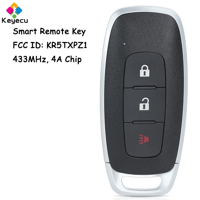 

KEYECU Smart Remote Control Car Key With 3 Buttons 433MHz 4A Chip for Nissan Kicks Pathfinder Ariya Rogue 2023 Fob FCC: KR5TXPZ1