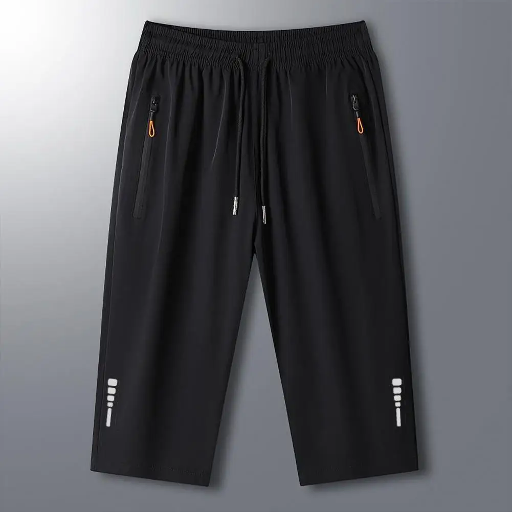 Quick-drying Men Pants Men Cropped Pants Men's Ice Silk Cropped Pants with Zipper Pockets Elastic Waistband Quick for Athletes
Quick-drying Men Pants Men Cropped Pants Men's Ice Silk Cropped Pants with Zipper Pockets Elastic Waistband Quick for Athletes
