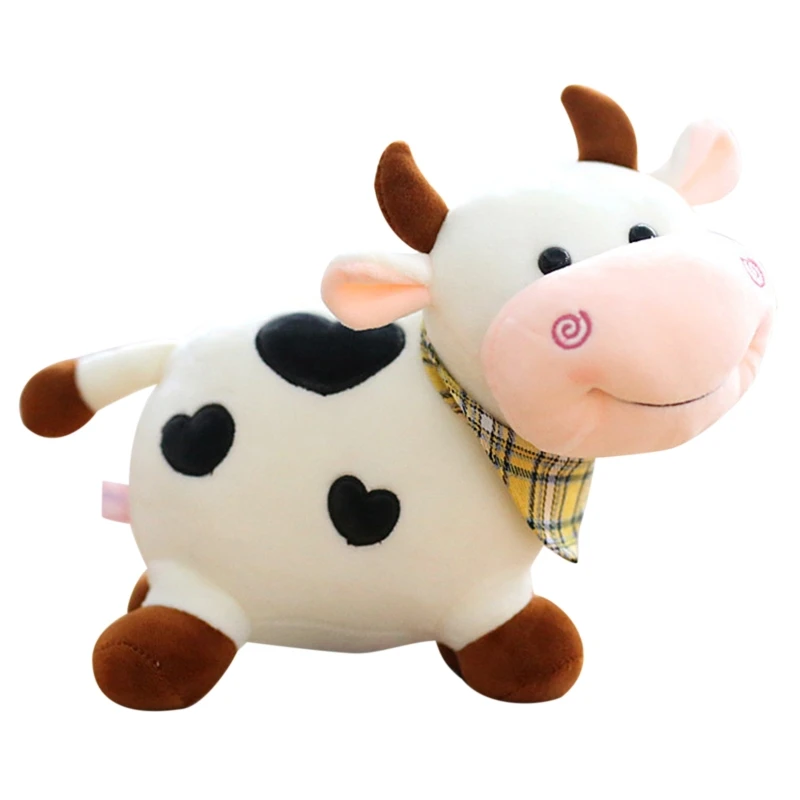 

Fluffy Cow Plush Stuffed Mascot Toy Cuddle Pillow Plush for Doll Baby Soothing Toy Non-Deform Ornament Gear Store Toy 11