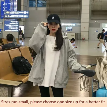 여성용 단색 후드 집업 맨투맨 캐주얼 얇은 재킷, 새로운 스타일의 맨투맨 원피스 배송 상품 이미지