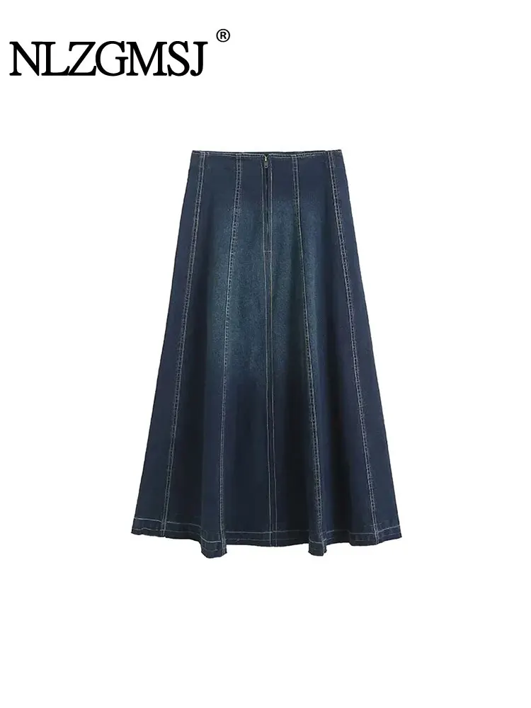 TRAF 2023 Autumn Women Denim Pleated Midi A-Line Long Skirts Fashion Vintage High Waist Causal Elegant Skirts
TRAF 2023 Autumn Women Denim Pleated Midi A-Line Long Skirts Fashion Vintage High Waist Causal Elegant Skirts