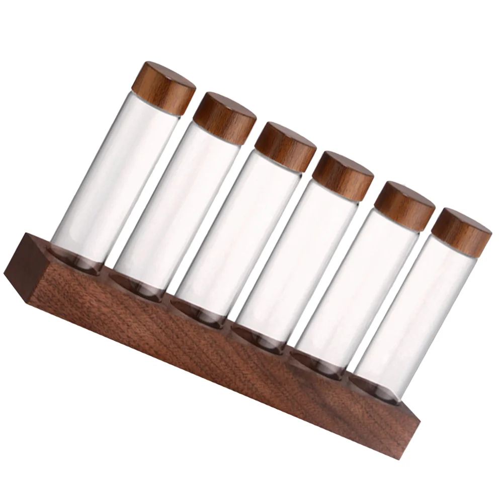 Coffee Bean Storage Tubes Glass Coffee Bean Vials With Lids and Wooden Display Stand
Coffee Bean Storage Tubes Glass Coffee Bean Vials With Lids and Wooden Display Stand