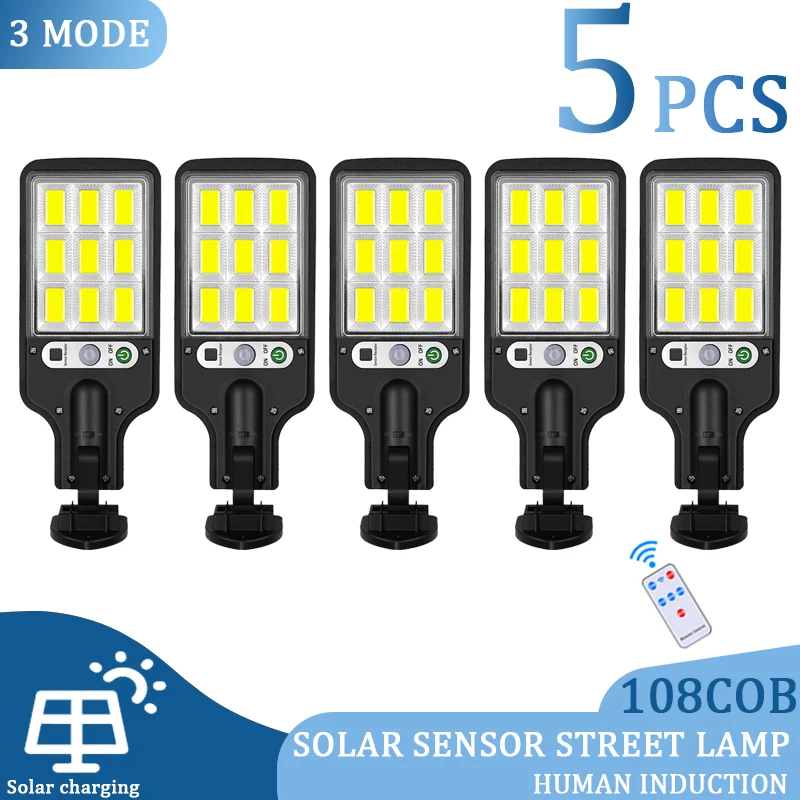 LED Solar Street Lights Outdoor 117COB 1~5Pcs Solar Lamp With 3 Light Mode Waterproof Motion Sensor Security Lighting for Garden
LED Solar Street Lights Outdoor 117COB 1~5Pcs Solar Lamp With 3 Light Mode Waterproof Motion Sensor Security Lighting for Garden