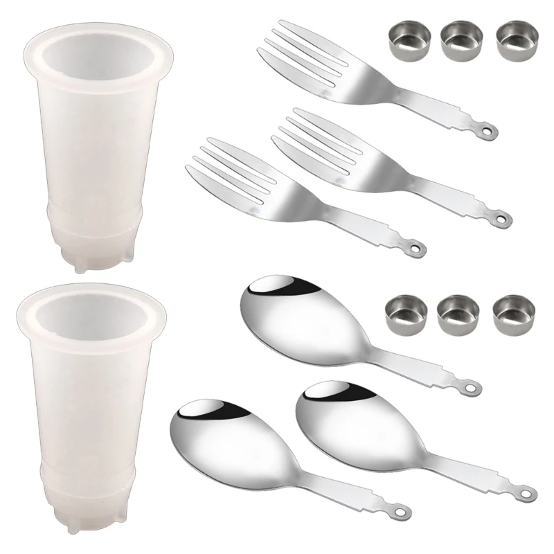 Stainless Steel Dinner Forks and Spoon Set Silverware-Handle Silicone Mold Fruit Forks Spoon for Dessert Salad Kitchen
Stainless Steel Dinner Forks and Spoon Set Silverware-Handle Silicone Mold Fruit Forks Spoon for Dessert Salad Kitchen