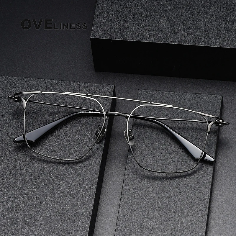 

pure Titanium Glasses Frame Men Retro Square Prescription Eyeglasses frames Women 2024 Vintage Myopia Optical Eyewear Spectacles