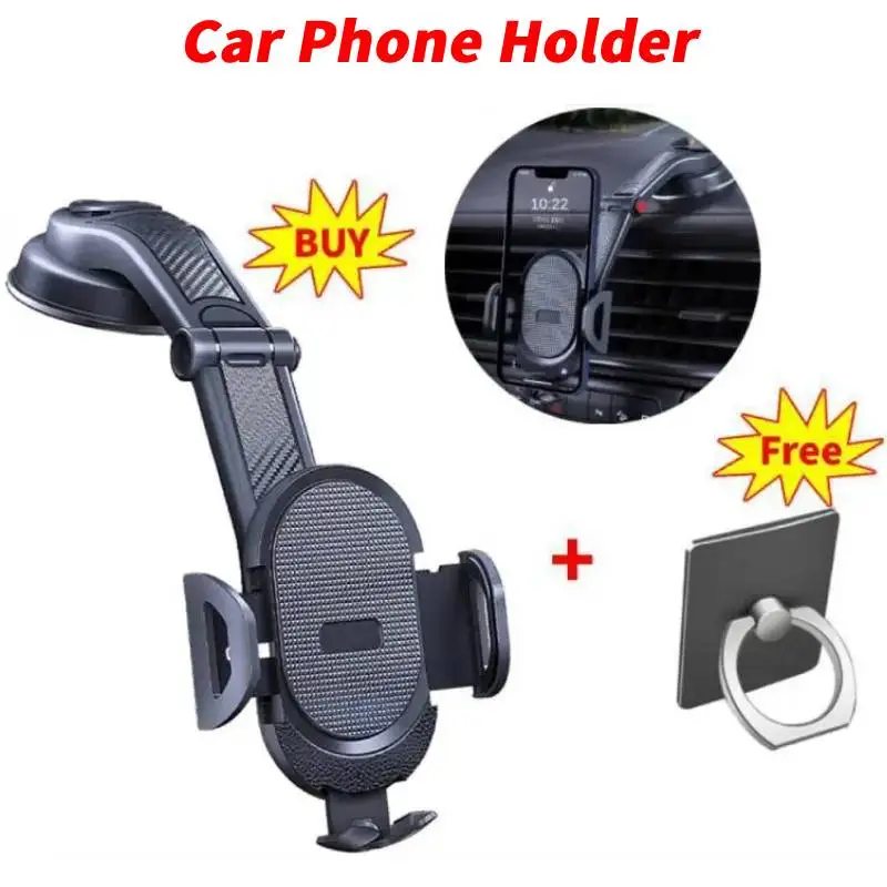 

Car Sucker Phone Holder Windshield Dashboard 360° Rotatable Cellphone Support Air Outlet Bracket for 4.0-6 Inch Phone Universal