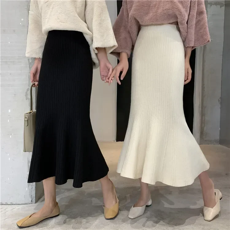 Knitted Long Skirt for Women Fashion Korean Autumn Winter Ankle-Length Casual Slim Midi Skirt Solid Color Elegant Women's Skirts
Knitted Long Skirt for Women Fashion Korean Autumn Winter Ankle-Length Casual Slim Midi Skirt Solid Color Elegant Women's Skirts