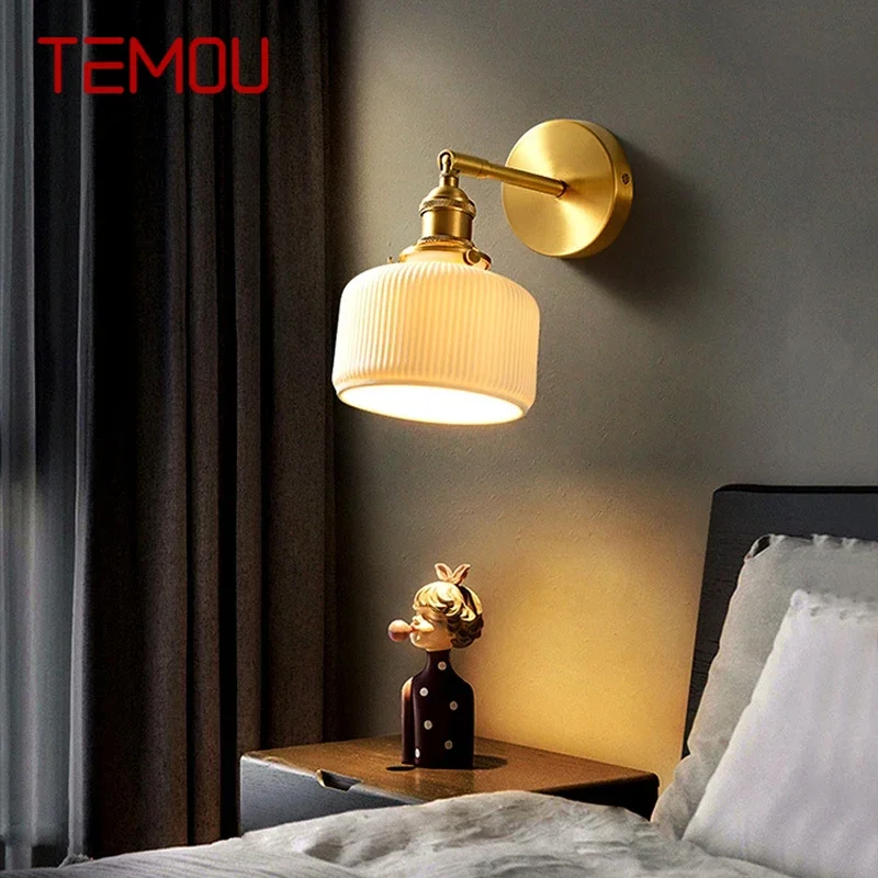 TEMOU Contemporary Brass Wall Lamp Indoor Living Room Bedroom Bedside Lamp Retro Hotel Corridor Hallway Wall Lamp
TEMOU Contemporary Brass Wall Lamp Indoor Living Room Bedroom Bedside Lamp Retro Hotel Corridor Hallway Wall Lamp