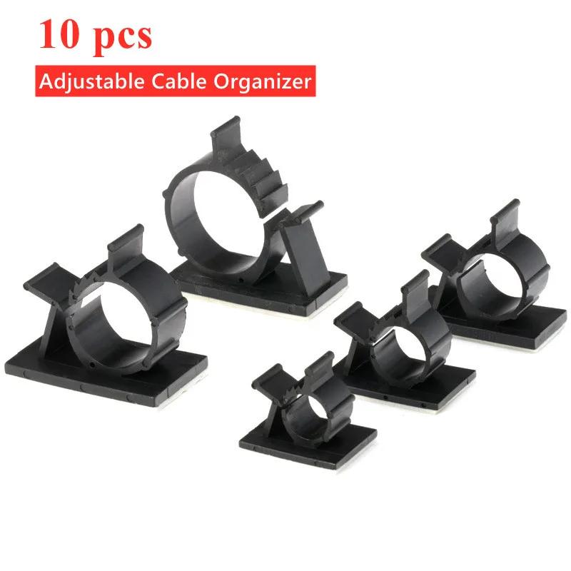 

Adjustable Cable Organizer Self Adhesive Cable Clips Table Cable Management Clamp Cord Holder For Car PC TV Charging Wire Winder