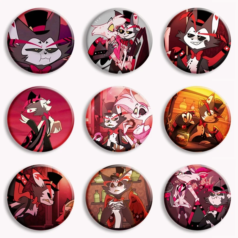 

Anime Hazbin Husk Cartoon Button Pin Creative Funny Art Character Husker Brooch Badge Bag Decor Fans Collect Friends Gift 58mm