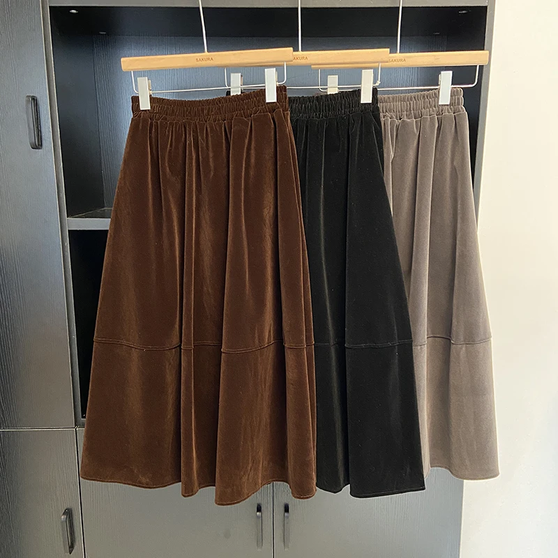 Юбка женская бархатная длинная трапециевидная с высокой талией, на осень
Юбка женская бархатная длинная трапециевидная с высокой талией, на осень