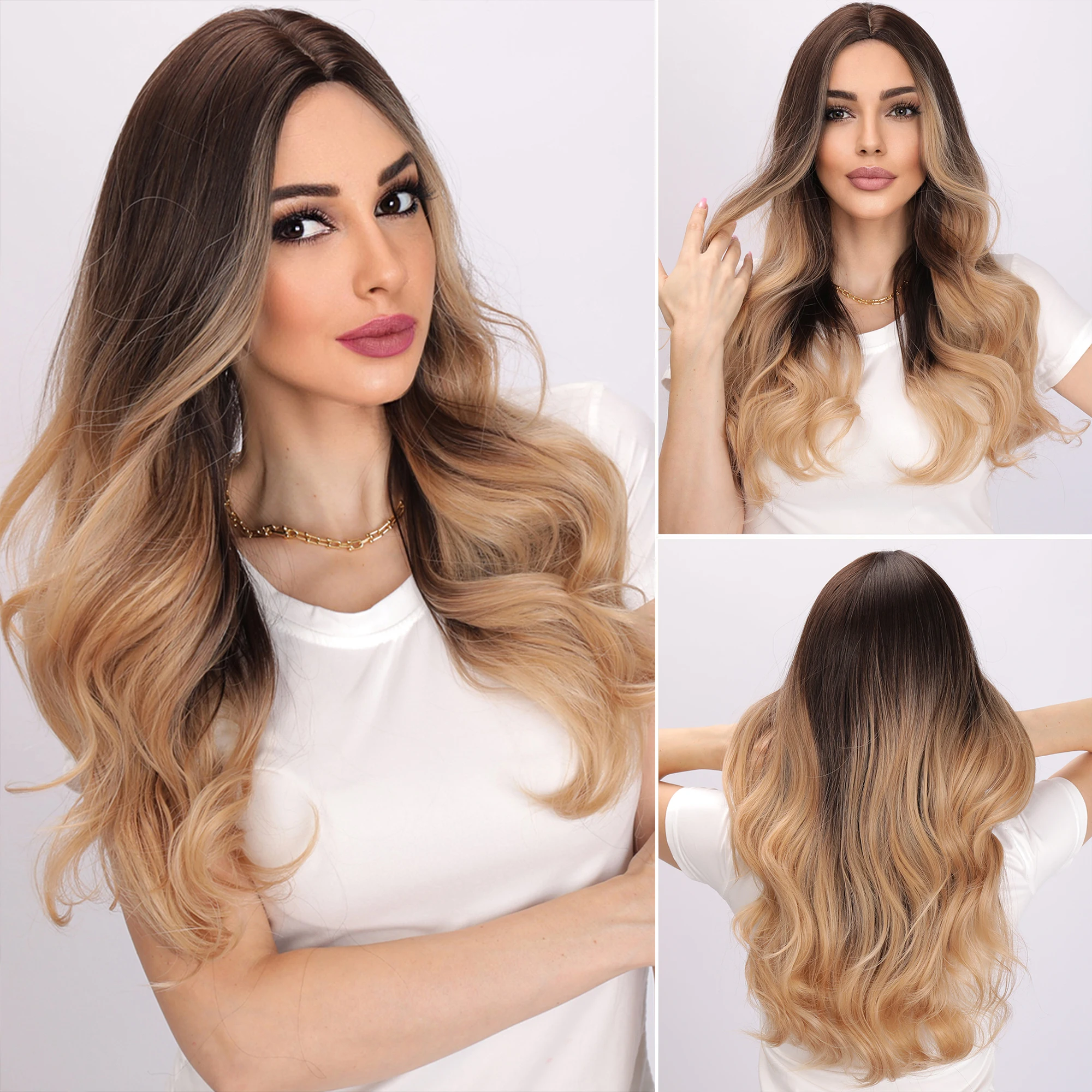 Smilco Long Straight Synthetic Ombre Brown Blonde Wigs With Bangs Daily Cosplay Wig For Women Hair Heat Resistant Fake Hair
Smilco Long Straight Synthetic Ombre Brown Blonde Wigs With Bangs Daily Cosplay Wig For Women Hair Heat Resistant Fake Hair