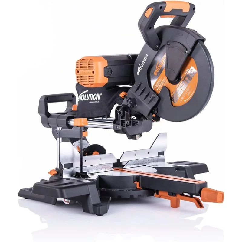 

Evolution Power Tools R255SMS-DB+ 10-Inch Dual Bevel Sliding Miter Saw Multi-Material, Multipurpose Cutting Cuts Metal