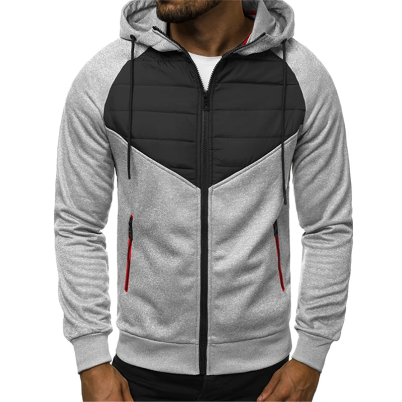 

2023 new Men's Hooded Sweatshirt Zippered Multi-Pocket Athleisure Jacquard Garment Fleece Cardigan To Keep Warm Winter