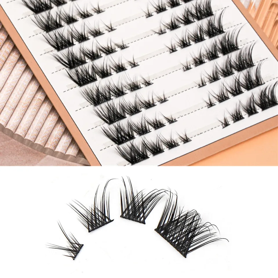 

10Rows Segments Cluster Eyelashes Fox Eye Lash Faux Mink Eyelash Extension Self Grafting Lashes Mix Length Cilios Makeup Tool