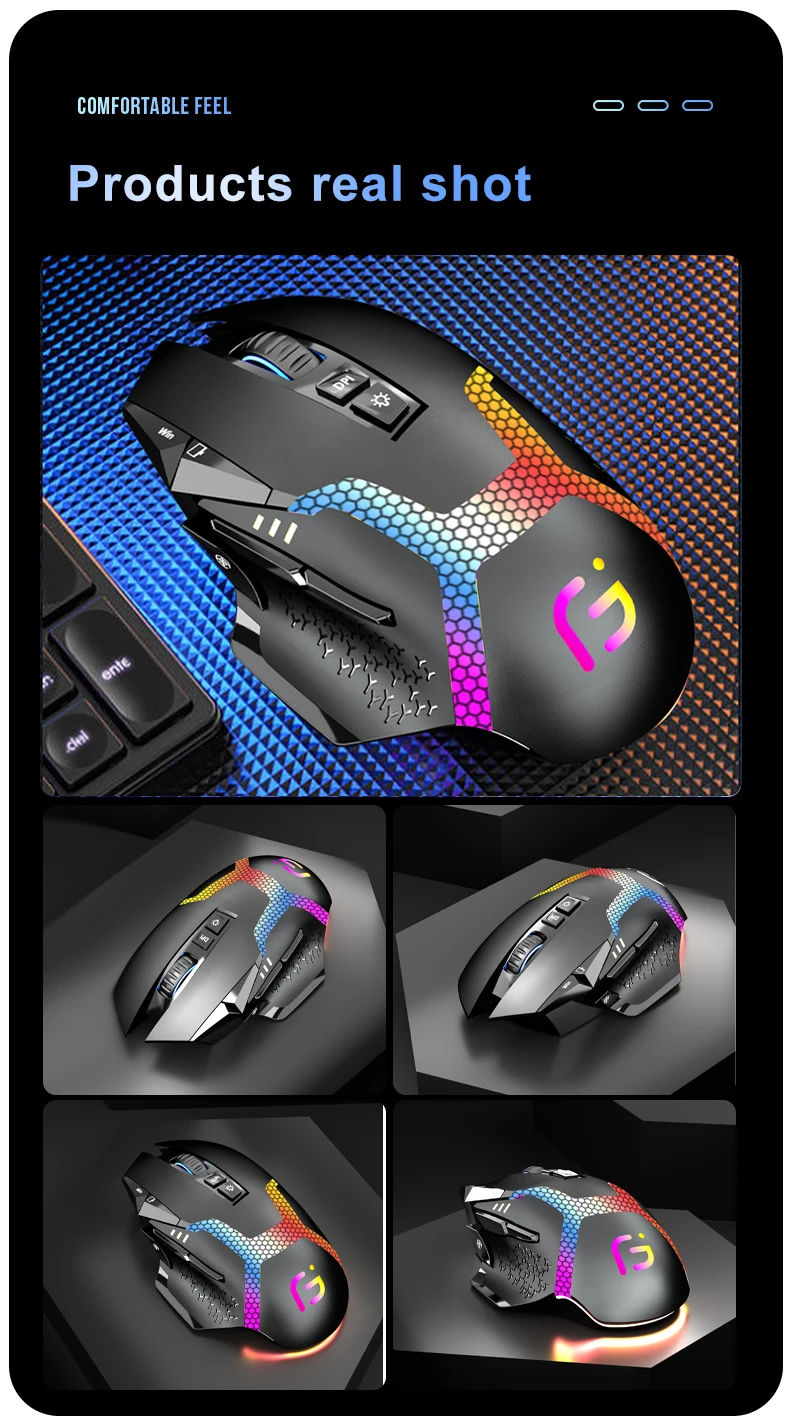 KuWfi 2.4GHz Wireless Mouse Gaming Computer 12800 DPI Mouse Gamer USB Bluetooth 5.0 RGB Rechargeable For PC Laptop Accessories KuWfi 2.4GHz Wireless Mouse Gaming Computer 12800 DPI Mouse Gamer USB Bluetooth 5.0 RGB Rechargeable For PC Laptop Accessories