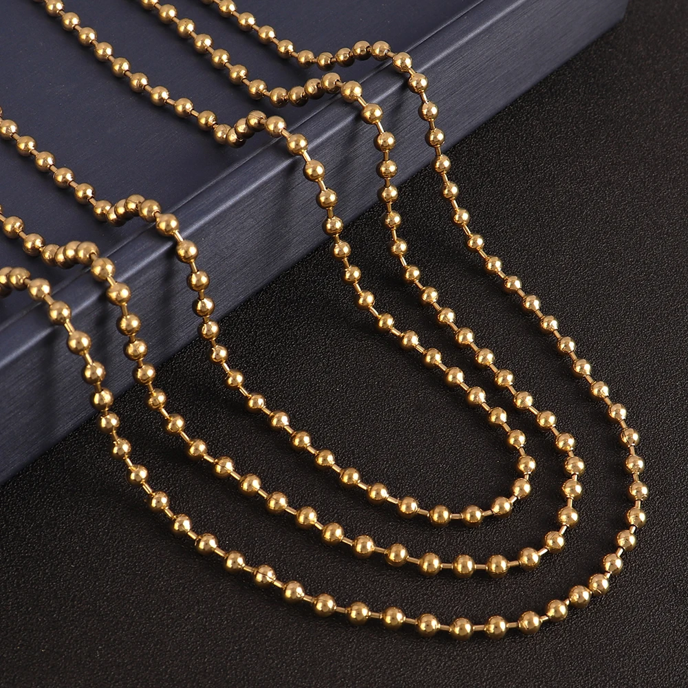 Stainless Steel Necklace For Women Men Gold Color Round Ball Chain Beads Chain Necklaces Choker Jewelry Wholesale
Stainless Steel Necklace For Women Men Gold Color Round Ball Chain Beads Chain Necklaces Choker Jewelry Wholesale
