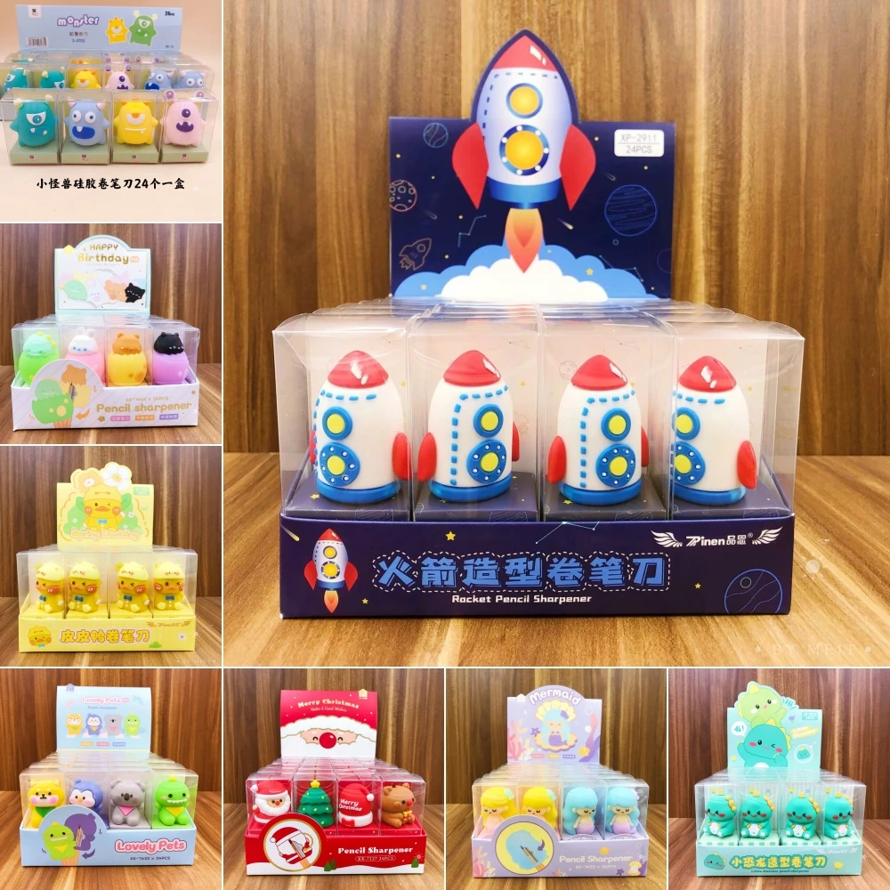 24pcs Boxed Cartoon Pencil Sharpener Wholesale Creative Cute Silicone Pencil Sharpener Mini Doll Stationery
24pcs Boxed Cartoon Pencil Sharpener Wholesale Creative Cute Silicone Pencil Sharpener Mini Doll Stationery