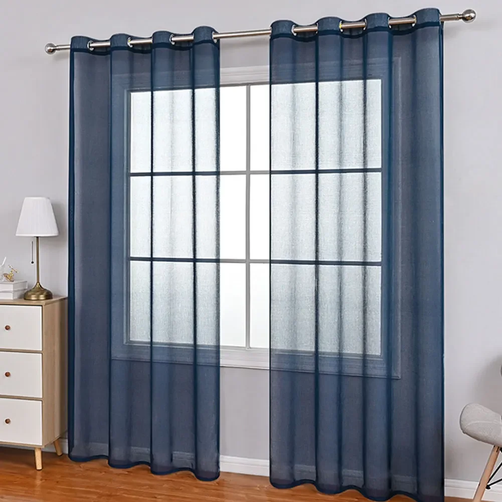 

Solid White Tulle Luxurious Chiffon Sheer Window Curtains For Living Room Modern Voile Organza Drapes Bedroom Decoration