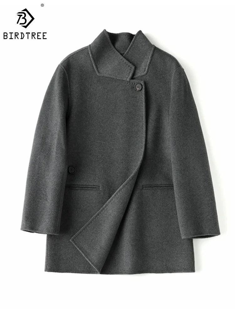 Birdtree Silk Cashmere Wool Blazer Tailored Collar Double-sided Woolen Elegant Designed Commute Thick Overcoat Winter C30943QM
Birdtree Silk Cashmere Wool Blazer Tailored Collar Double-sided Woolen Elegant Designed Commute Thick Overcoat Winter C30943QM