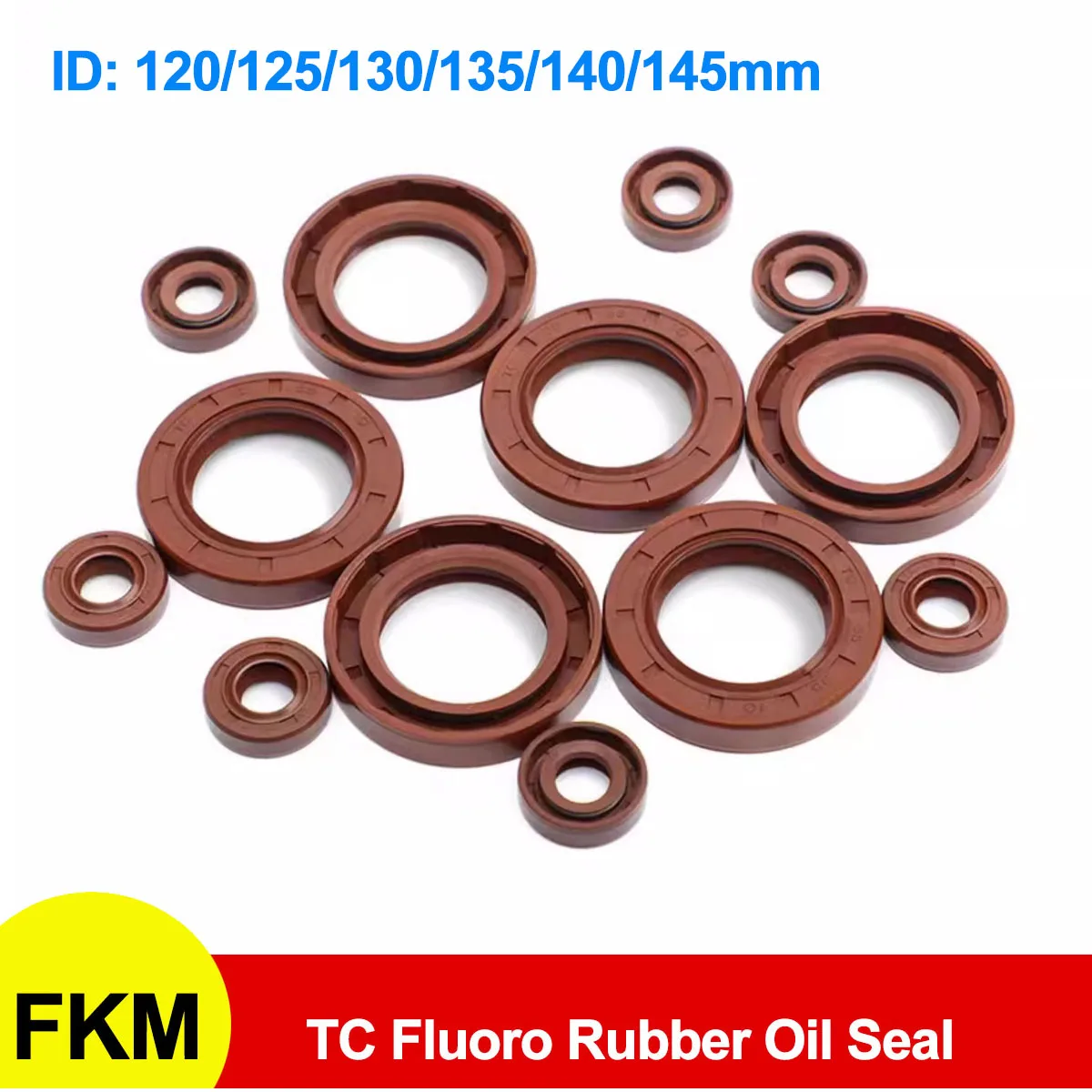 

FKM Framework Oil Seal TC Fluoro Rubber Gasket Rings Cover Double Lip with Spring for Bearing Shaft ID 120/125/130/135/140/145mm