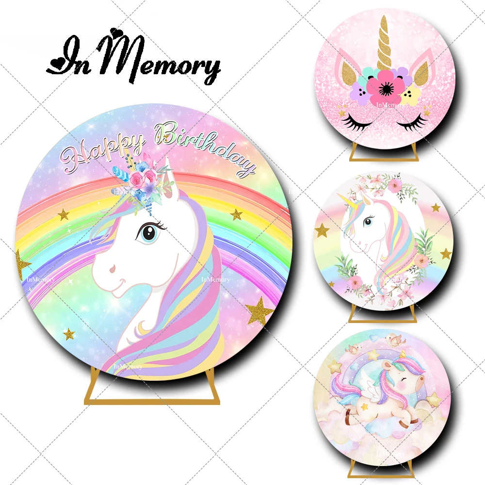 12 Options Cute Unicorn Theme Round Backdrop Cover Rainbow Flowers Baby Shower Newborn 1st Birthday Party Circle Backgrounds
12 Options Cute Unicorn Theme Round Backdrop Cover Rainbow Flowers Baby Shower Newborn 1st Birthday Party Circle Backgrounds