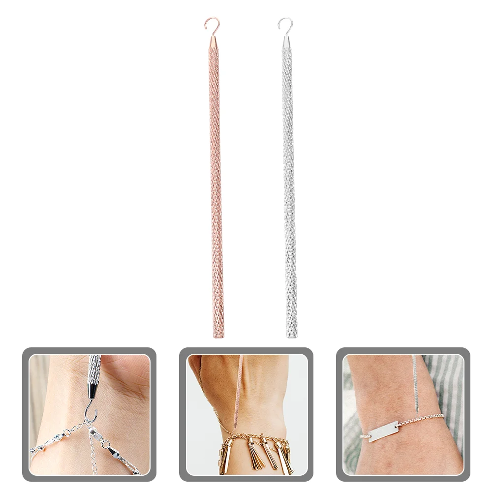 

2 Pcs Quick Donning Bracelet Fitting Aid Wearing Tool Helper Auxiliary Alloy Assistance