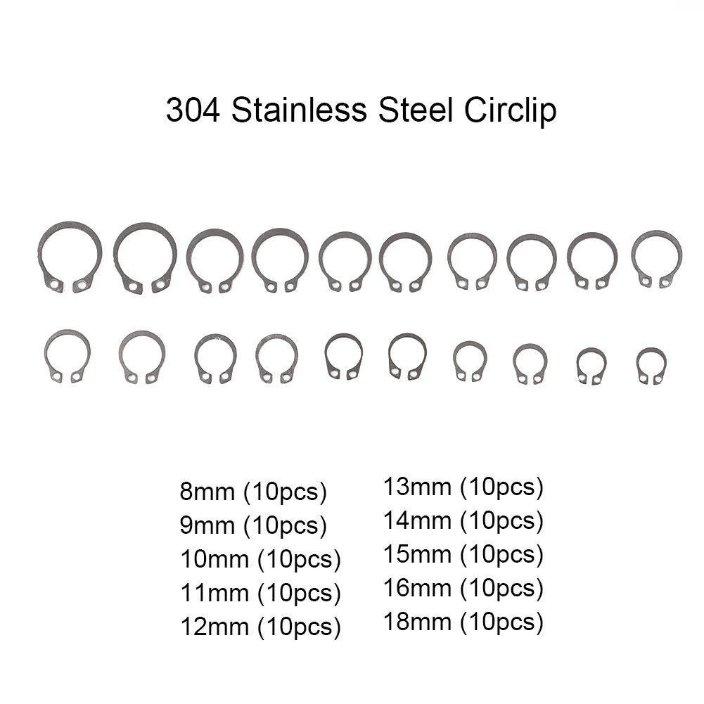 

Brand New Durable Retaining Ring External Circlip Assortment Quality Is Guaranteed Repair Rust Resistance Snap