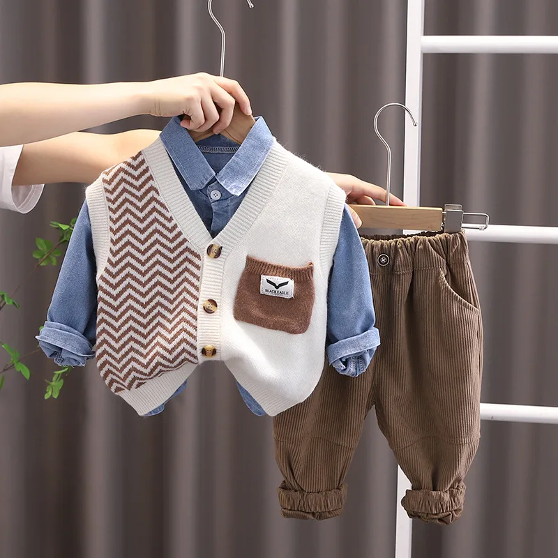 First Birthday Boys Outfit Set Fall Baby Boy Clothes 1 to 2 Years Cardigan Sweater Vest Denim Shirts Pants Kids Brand Clothing
First Birthday Boys Outfit Set Fall Baby Boy Clothes 1 to 2 Years Cardigan Sweater Vest Denim Shirts Pants Kids Brand Clothing